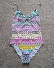 Vintage Missoni Sport Pastel Colours One-Piece Bathing Suit Swimsuit Size 46