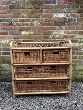 Wicker Bamboo Rattan Chest Of