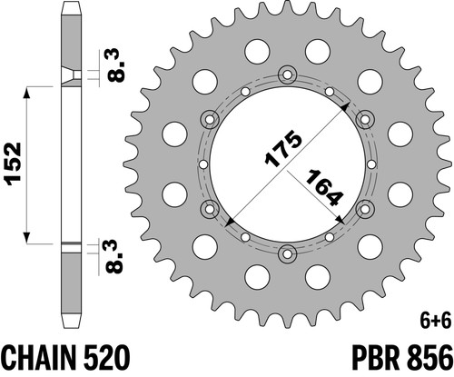 Pbr rear sprocket - pbr, in