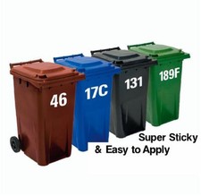 4 x Wheelie Bin House Number