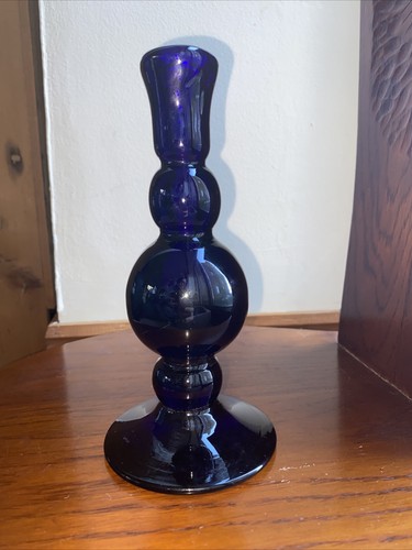 Cobalt blue glass heavy stem - cobalt,