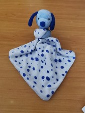 Dunnes Stores Blue Puppy Dog Baby Comforter Spotty Blanket Soother Soft Toy