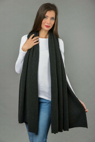 Cashmere charcoal scarf thick - scarf,
