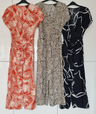 New Look Women's Khaki, Orange, Black Wrap Front Belted Ankle Jumpsuit