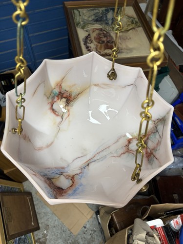 Vintage marbled glass pendant - vintage,