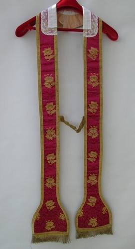 Antique red church vestment - church,