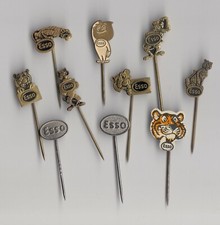 Vintage ESSO Oil Fuel pin badge 1960s Tiger Exxon Mobil Petrol Mr. Drop Station