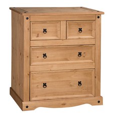 Corona Chest of Drawers 2+2 4 Drawer Mexican Solid Pine by Mercers Furniture®