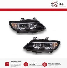 BMW 3 Series E92 Coupe E93 Convertible 2007-10 Black LED 3D DRL Xenon Headlights