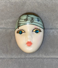 Vintage ADAGIO Face Mask Pin