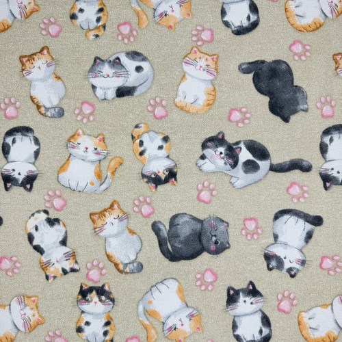 Canvas fabric cute - fabric, cat