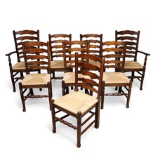 Set of 8 Antique Style Oak