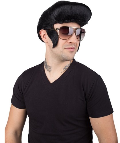 Elvis wig black rock - rock, 'n'