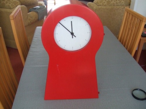 Vintage ikea red keyhole - vintage, clock
