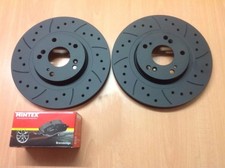 Civic Type R EP3 Front Drilled Grooved MTEC Brake Discs & Mintex Pads