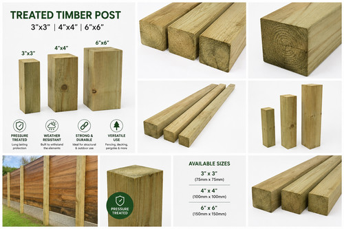 Treated timber fence posts - treated,
