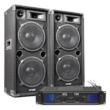 Max Dual 10" DJ Speakers & SPL700 Amp Package - 1000W PA Sound System