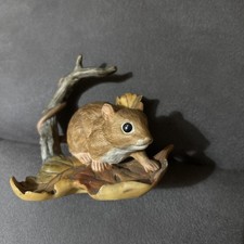 Royal Osborne Bone China mouse On Leaf