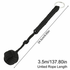 2 pcs Monkey Fist Paracord Self Defense Military Keychain Steel Ball Survival *