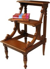 Mahogany Library Steps | Solid Mahogany | Antique Reproduction | NEW OCS022