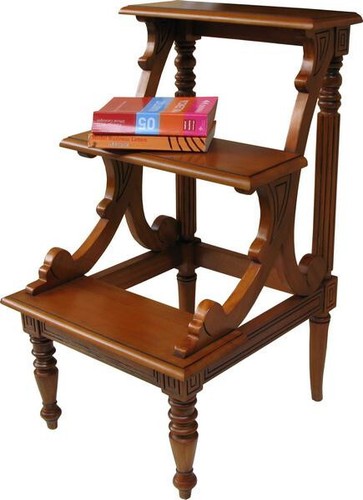 Mahogany library steps solid - library, |