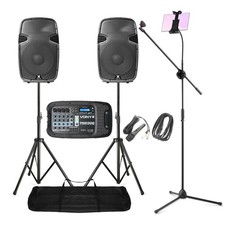 Professional Karaoke Setup - PSS302 PA System & Microphone Tablet Stand