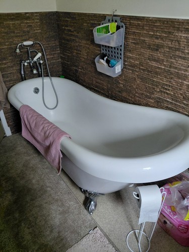 Free standing bath - and, shower