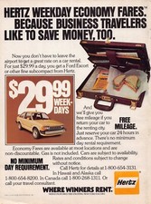 Escort Ford Hertz Car Rental 1981 Vintage Magazine Print Ad
