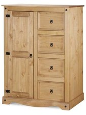 Corona Solid Pine Bedroom Furniture Bed Bedside Chest Drawers Wardrobes Desk