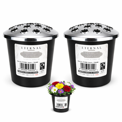 Grave pot with silver - pot, lid