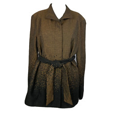 Kelly by Clinton Kelly Blazer Jacket Womens Sz S Brown Black Speckled Belted