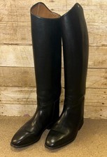 Petrie Black Leather Equestrian Dressage Cut Riding Boots UK Size 8.5