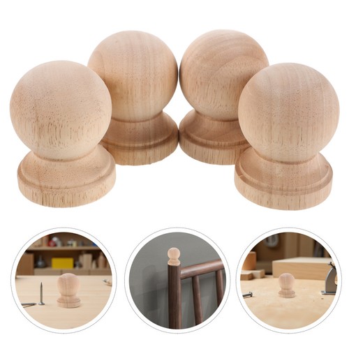 Pcs wood ball finial - finial, wooden