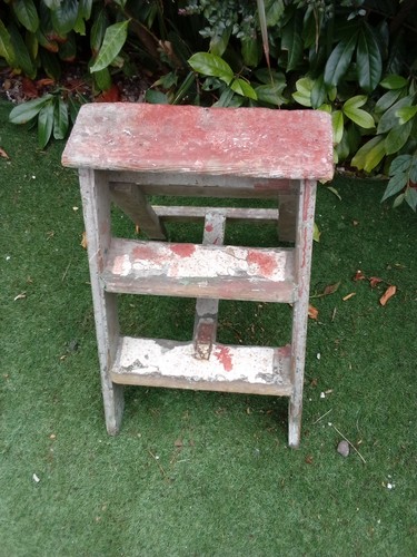 Vintage wooden steps solid - wooden,