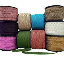 Upholstery gimp braid 12mm flat diamond criss-cross lampshade costume 1 metre