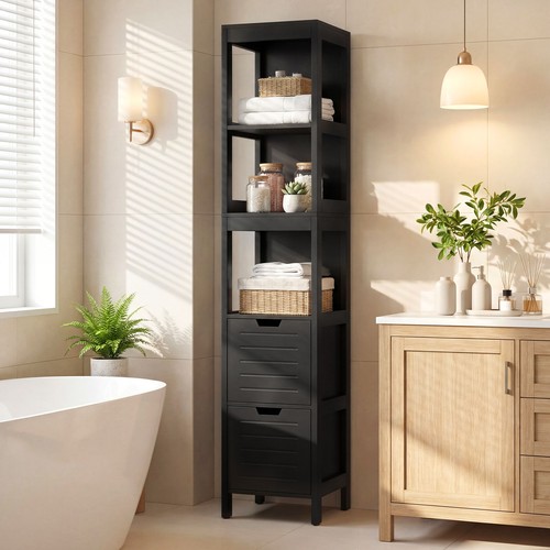 Wood bathroom cabinet tier - bathroom,