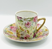 Royal Crown China Demitasse Cup & Saucer / Mini / Floral Chintz / 11/562 / VGC
