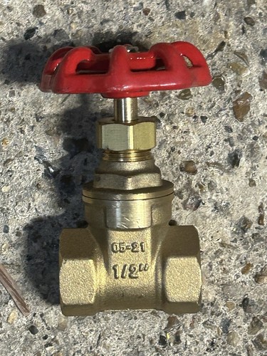 Brass gate valve size - valve, 1/2