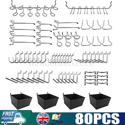 80pcs peg board - board, hooks