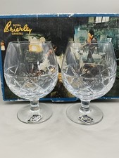 Royal Brierley 2x Crystal Brandy Glasses  12.5cm Tall 