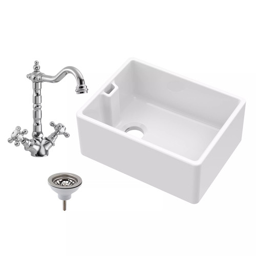 Fireclay 595mm bowl belfast - 595mm,