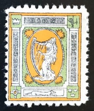 IRELAND 1907-16 SINN FEIN HARP & WOLFHOUND NARROW CROWN MINT LH HIB L19 CAT €40