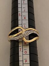 925 Gold Plated Diamond Ring Size M