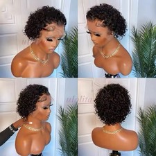 Pixie Curls 100% Human Hair 13x4 Lace Frontal Wigs Pixie Cut Short Bob Human Hai