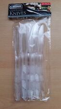 25 Pack Clear Knives Party Tableware Cutlery Wedding Buffet Value Reusable