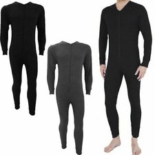 Mens Thermal Jumpsuit All in One Baselayer Zip Up Underwear BODYSUIT M-3XL