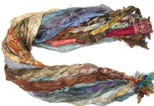 Recycled sari silk ribbon