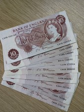 Lot of 10 ten shilling notes