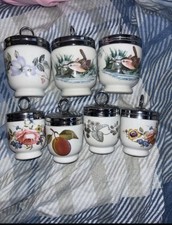 7 Egg Coddlers. Porcelain