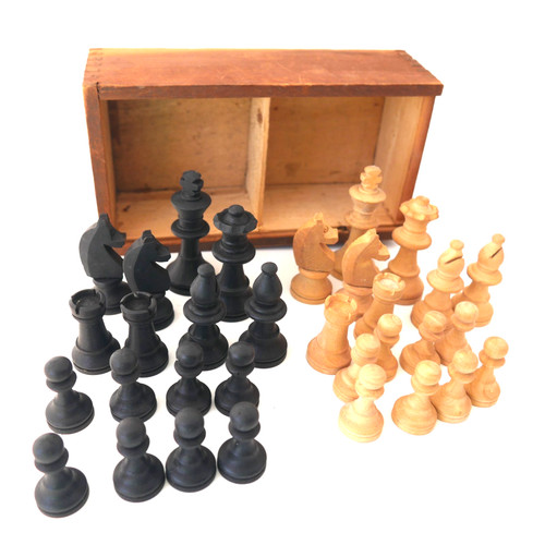 Original vintage wooden - wooden, chess